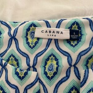 Cabana Life Teal and Navy Geometric Dress